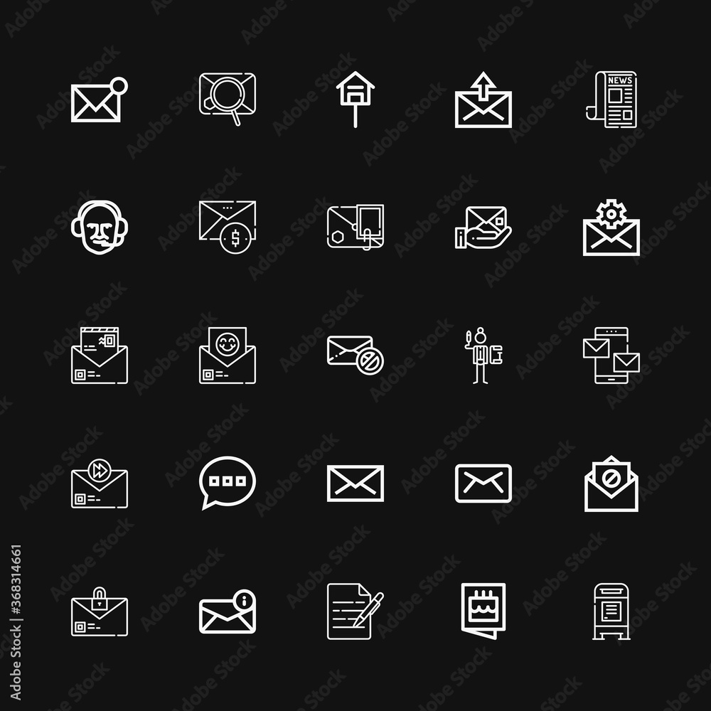 Editable 25 correspondence icons for web and mobile Editable 25 correspondence icons for web and mobile