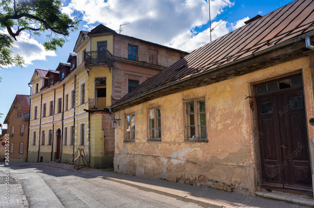 Streets of the town of Cesis, loctaed whithin the Gauja National Park in Latvia.