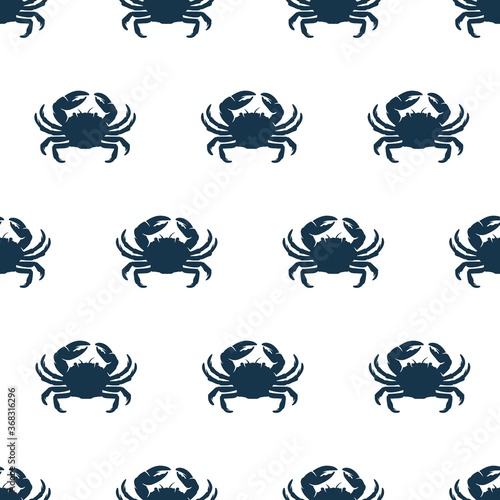 Seamless pattern of marine oceanic crab with claws