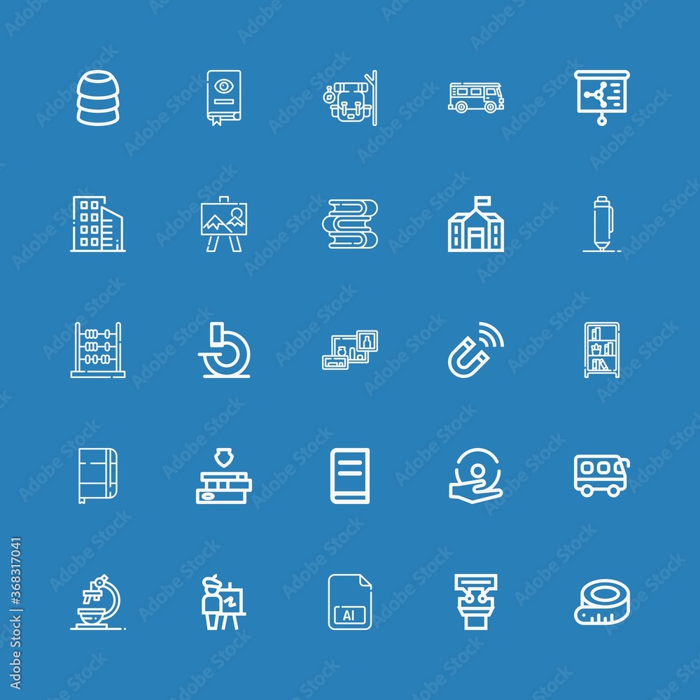 Editable 25 school icons for web and mobile