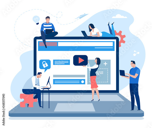 Web development concept. Web development team vector illustration. .