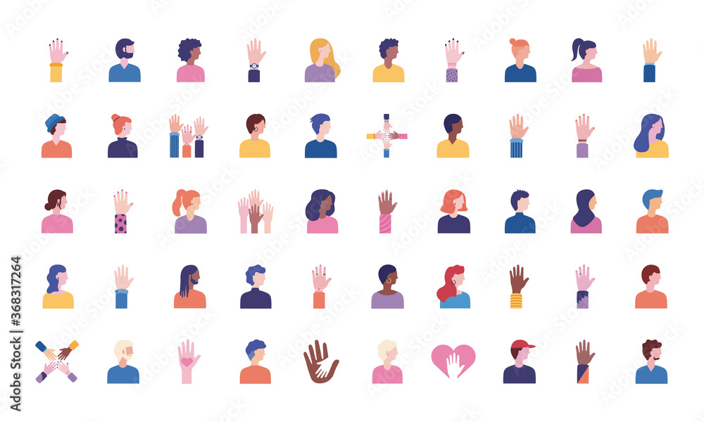 bundle of diversity people set icons bundle of diversity people set icons