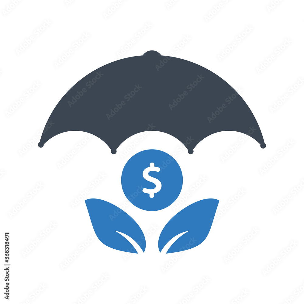 Secure investment icon. Vector icon on white background.