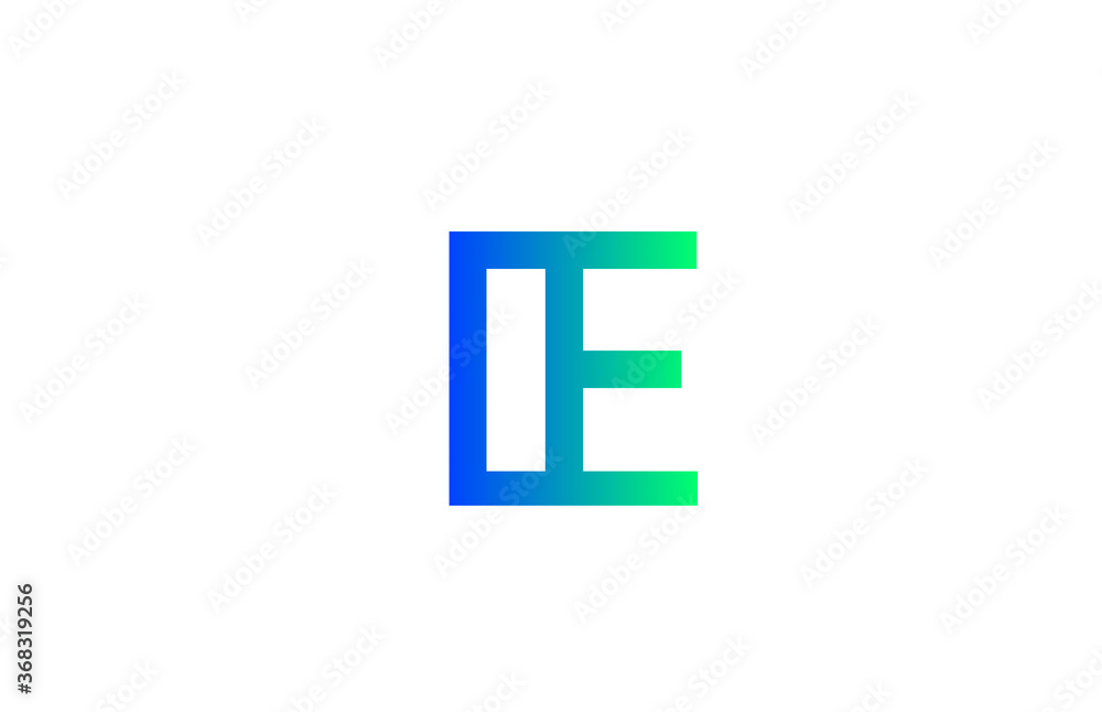 green blue E alphabet letter logo icon. Line design for company and business identity green blue E alphabet letter logo icon. Line design for company and business identity