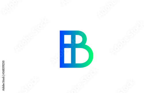 green blue B alphabet letter logo icon. Line design for company and business identity © dragomirescu