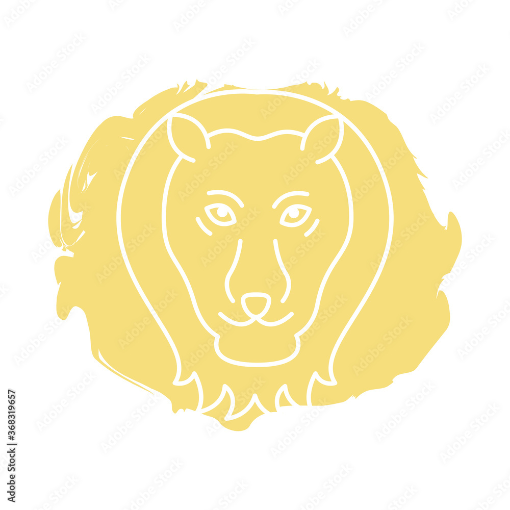 leo zodiac sign block style icon