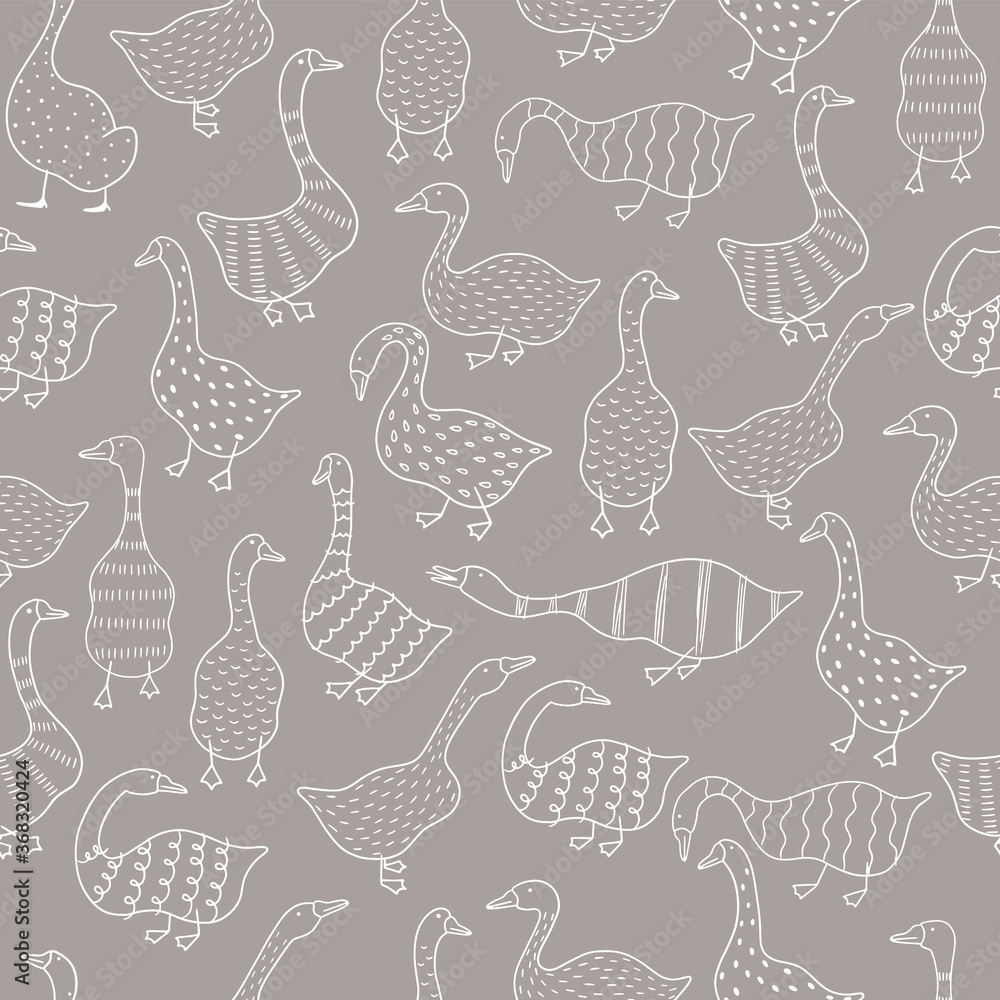 Geese with folk patterns