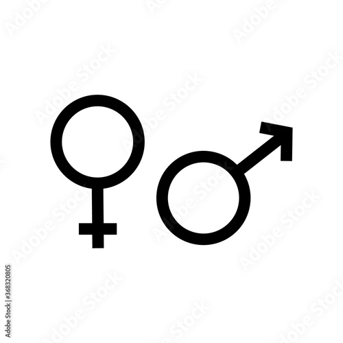 Flat gender symbol icon vector design isolated on white background