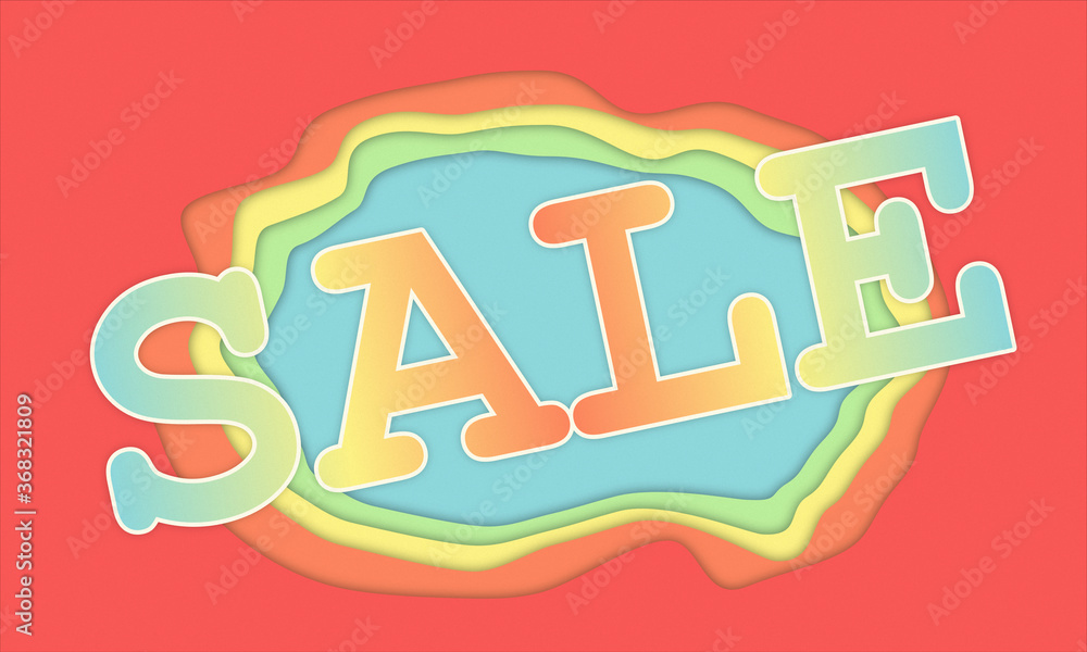 Sale pastel colour paper cutout vector Sale pastel colour paper cutout vector