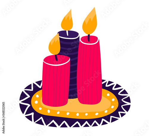 Mexican religious candle burning flame celebration, mexico concept traditiona...