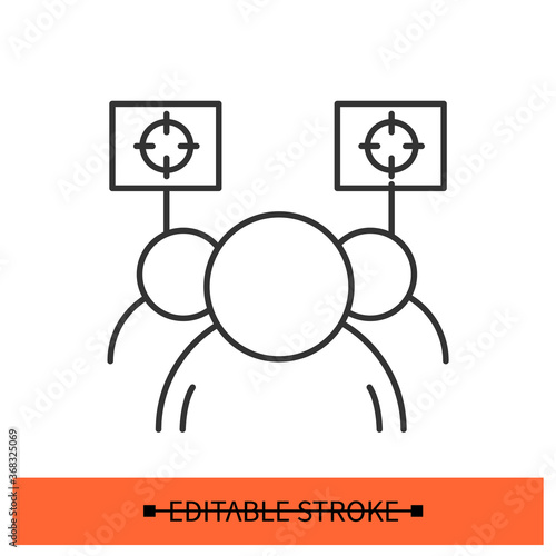 Social protest icon. Alternative movement demonstration simple vector illustration. Concept antiglobalism, or small group political or environmental demand. Editable stroke vector illustration