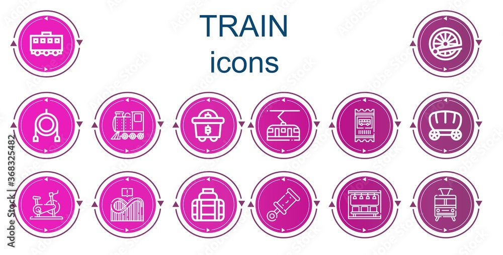 Editable 14 train icons for web and mobile Editable 14 train icons for web and mobile