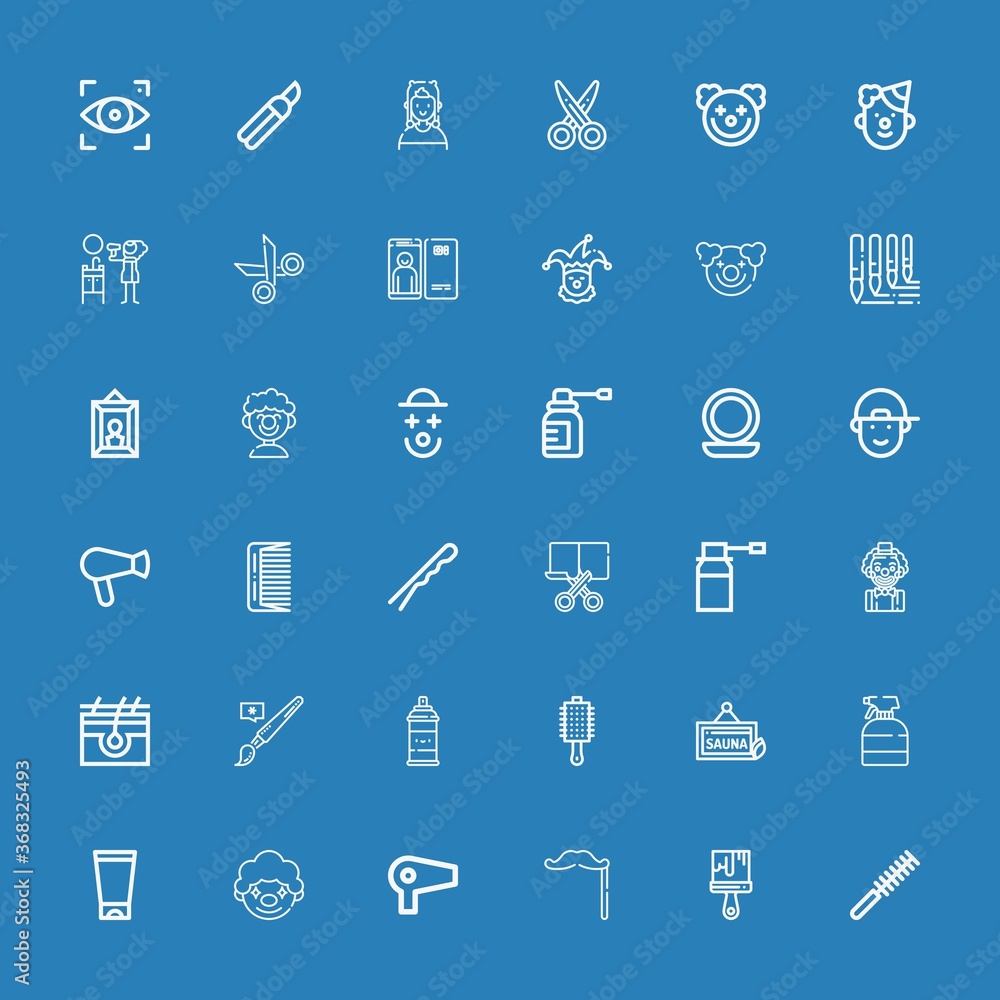 Editable 36 hair icons for web and mobile Editable 36 hair icons for web and mobile