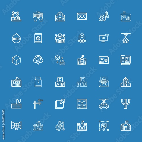 Editable 36 alphabet icons for web and mobile
