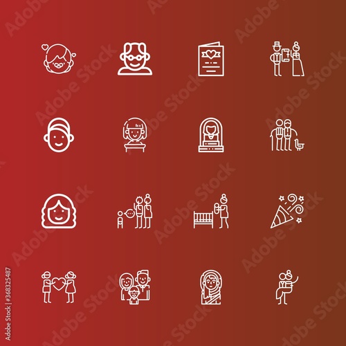 Editable 16 couple icons for web and mobile