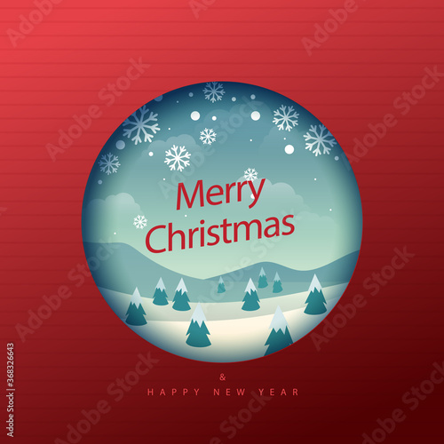 Christmas background with landsca photo