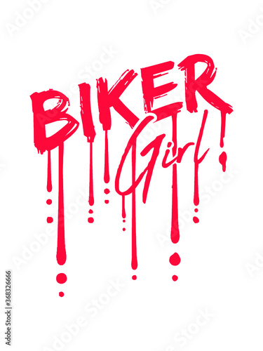 Graffiti Biker Girl Logo geschafft bestanden