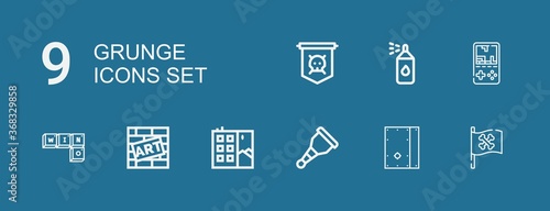 Editable 9 grunge icons for web and mobile