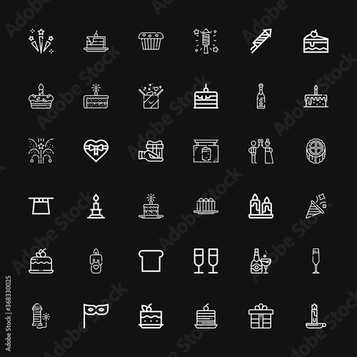 Editable 36 celebrate icons for web and mobile
