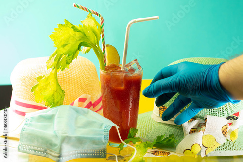 leaving the mask alone to take my precious bloody mary