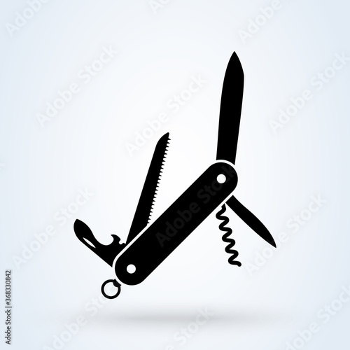 Multipurpose knife Penknife. vector Simple modern icon design illustration.