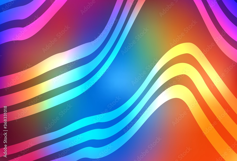 Obraz premium Dark Multicolor vector background with wry lines.