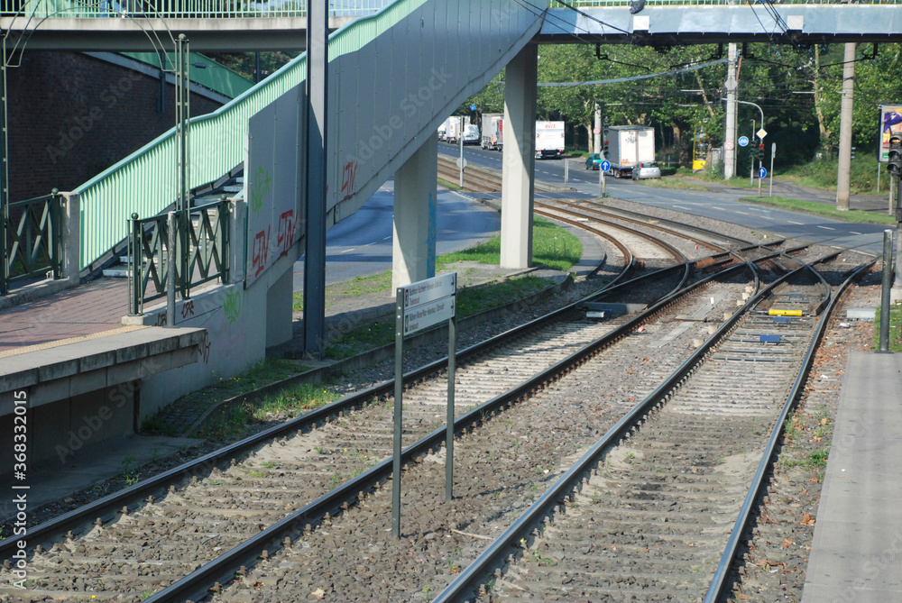 Fototapeta premium Train station photographed in Marburg, Germany. Picture made in 2009.