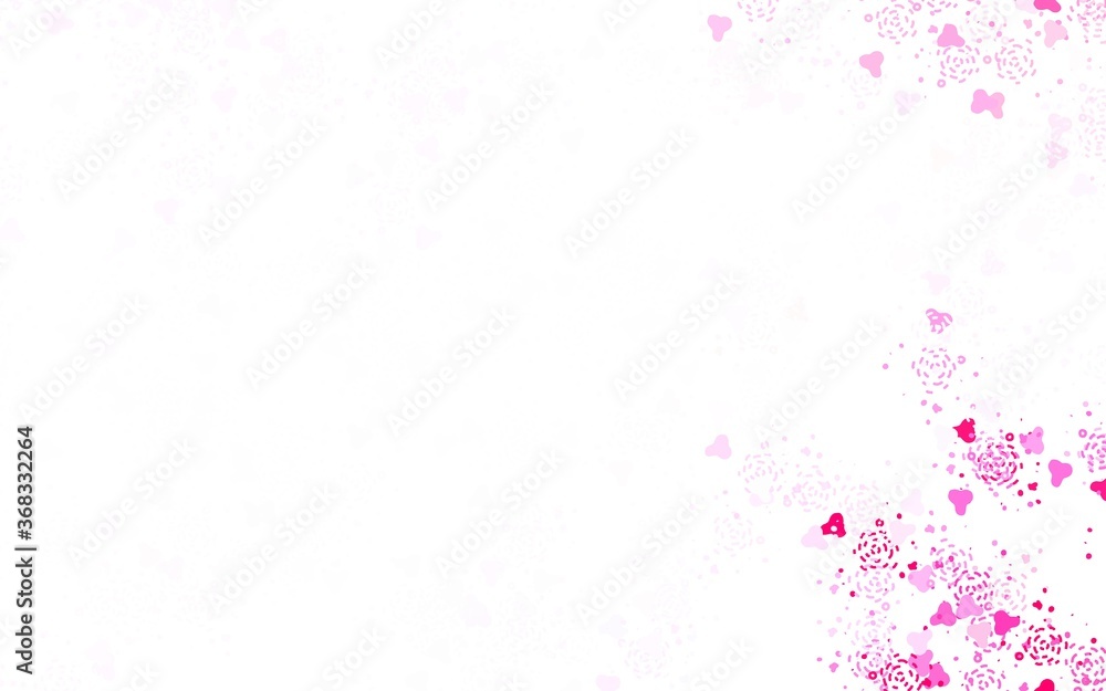 Fototapeta premium Light Pink vector backdrop with memphis shapes.