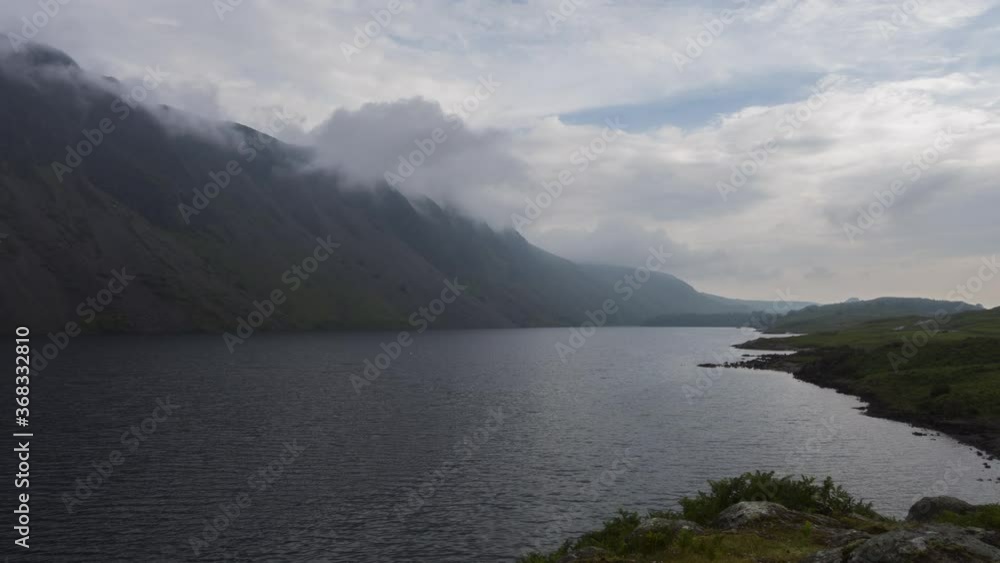 Time-lapse of Wast Water in the lake district, clouds along hill side. Time-lapse of Wast Water in the lake district, clouds along hill side.