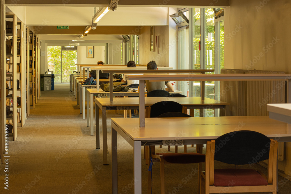 High school or college students study and read together in library education concepts High school or college students study and read together in library education concepts