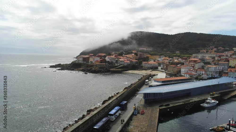 Finisterre. Camino de Santiago. Coast of Galicia,Spain. Aerial Drone Footage Finisterre. Camino de Santiago. Coast of Galicia,Spain. Aerial Drone Footage