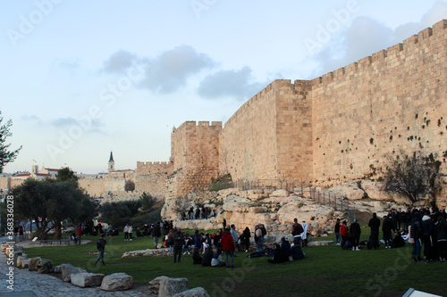 Wallpaper Mural Old Jerusalem Wall and People gathering Torontodigital.ca