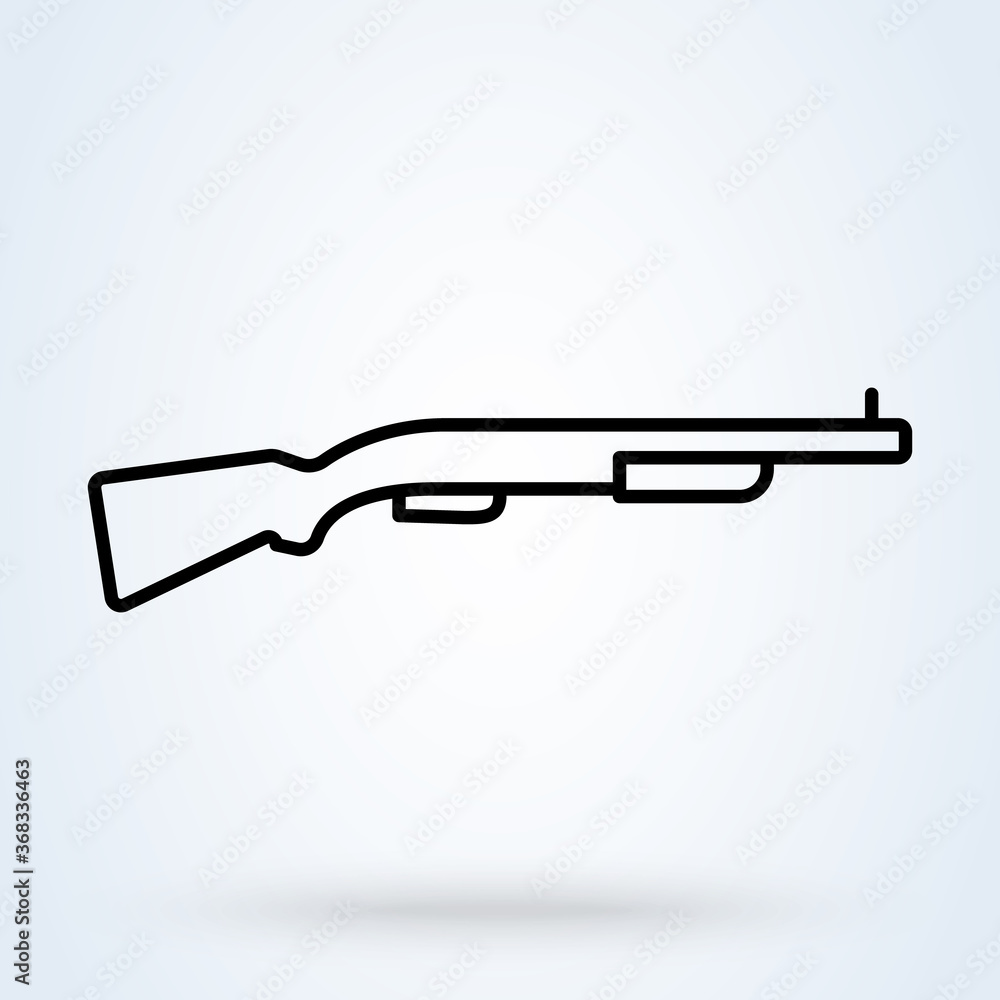 pump shotgun. Simple modern icon design illustration. pump shotgun. Simple modern icon design illustration.