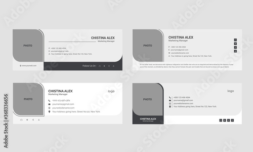 Simple Email Signature Design, Corporate email, vector design