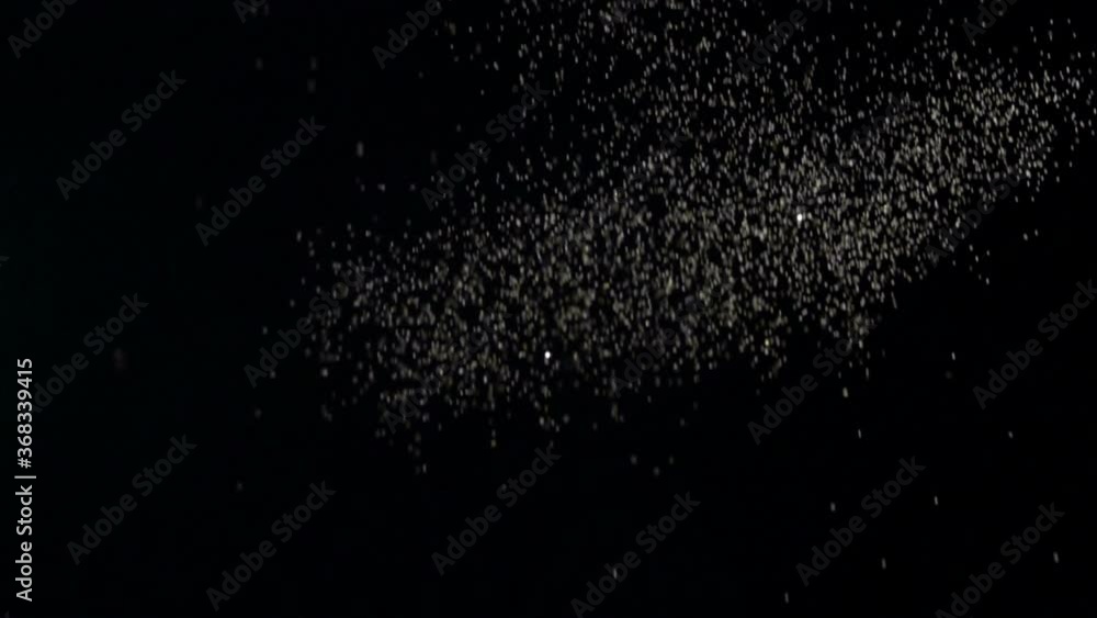 Sand / Powder texture falls against black background in slow motion Sand / Powder texture falls against black background in slow motion