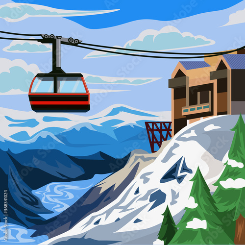 Hand drawn ski station