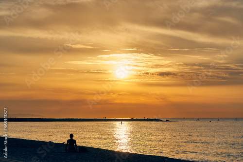 sunrise at barcelona beach © Leonardo