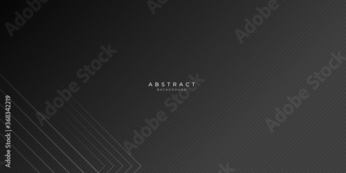 Abstract black presentation background with gold lines