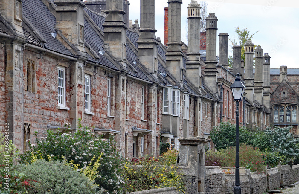 The terrace of cottages of Vicar's Close in Wells, Somerset