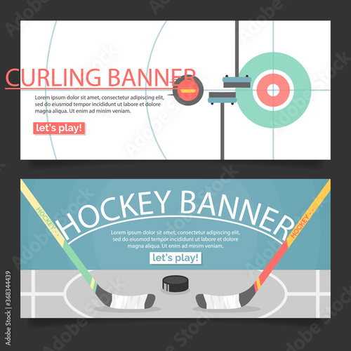 Hockey and curling banners