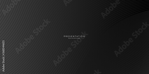 Modern simple black background with abstract wave spiral modern element for banner, presentation design and flyer
