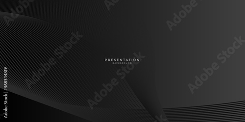 Modern simple black background with abstract wave spiral modern element for banner, presentation design and flyer