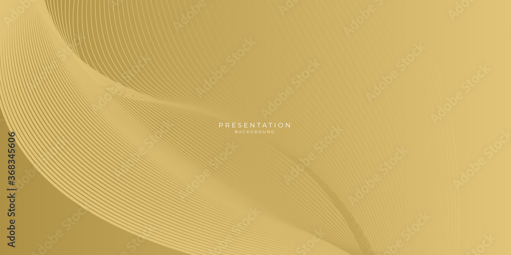 Abstract gold wavy on white background with golden color smooth curves ...