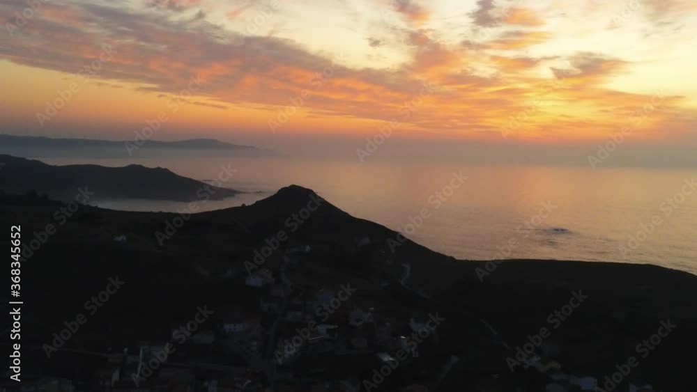 Beautiful coast at sunset in Spain. Aerial Drone Footage Beautiful coast at sunset in Spain. Aerial Drone Footage