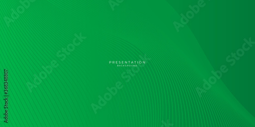 Green abstract background with curve lines