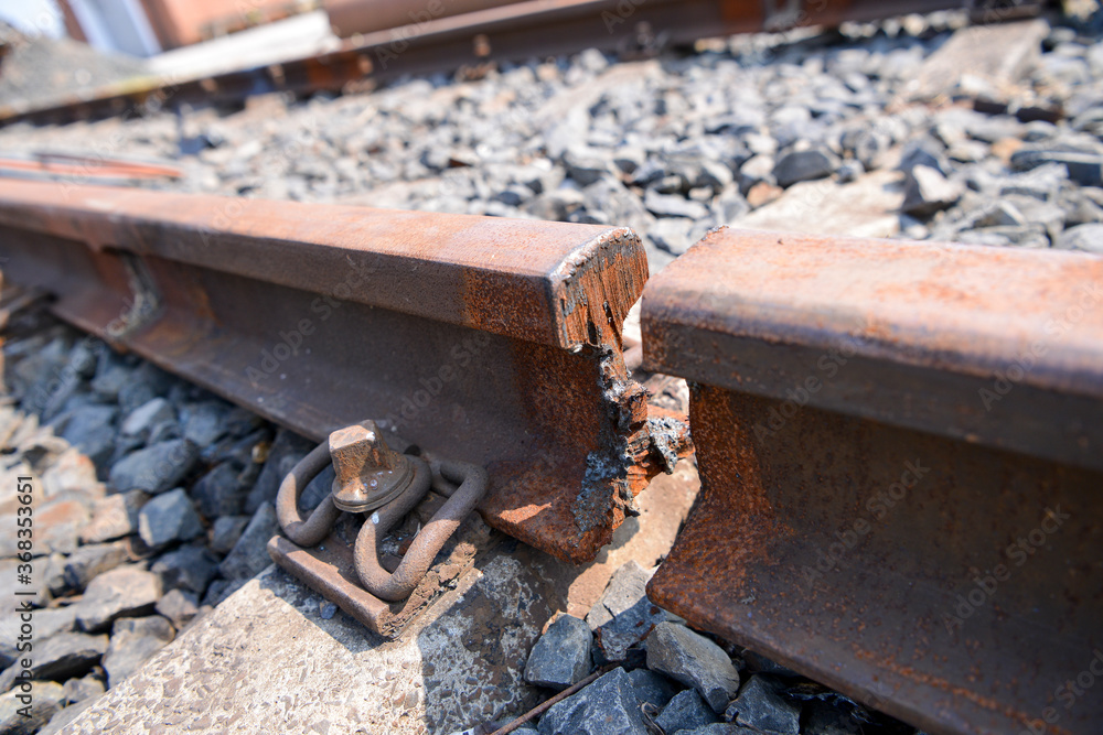 Reparaturarbeiten an einem Bahngleis