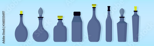 set of decanters bottle with various models