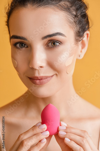 Woman applying liquid found...