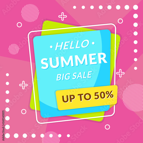 Summer sale banner template with tropical leaves. Special offer sale for summer time banner vector. Social media promotion summer concept.