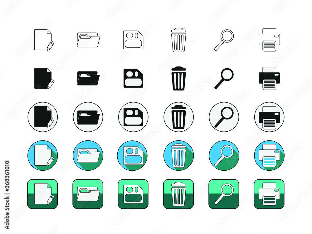 Set of office icon. modern vector icon set.